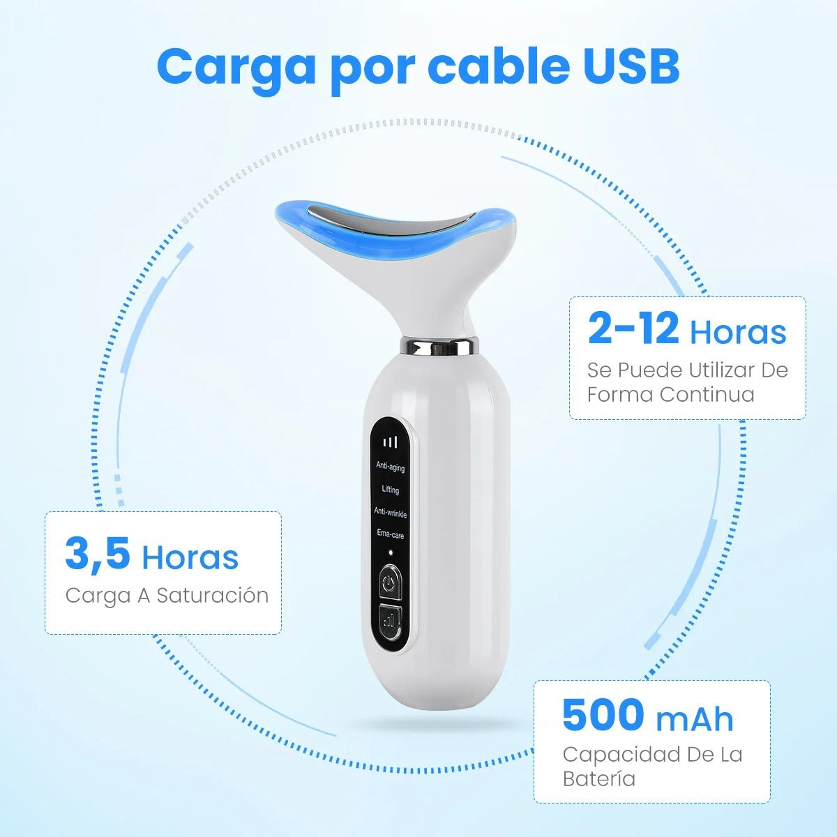 Masajeador Facial Cuello LED AntiEdad - vista 2