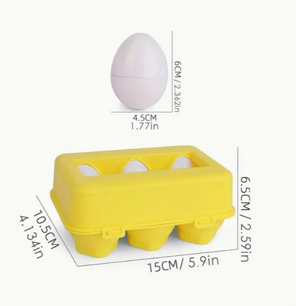 Juego Didáctico 6 Huevos de Formas Montessori