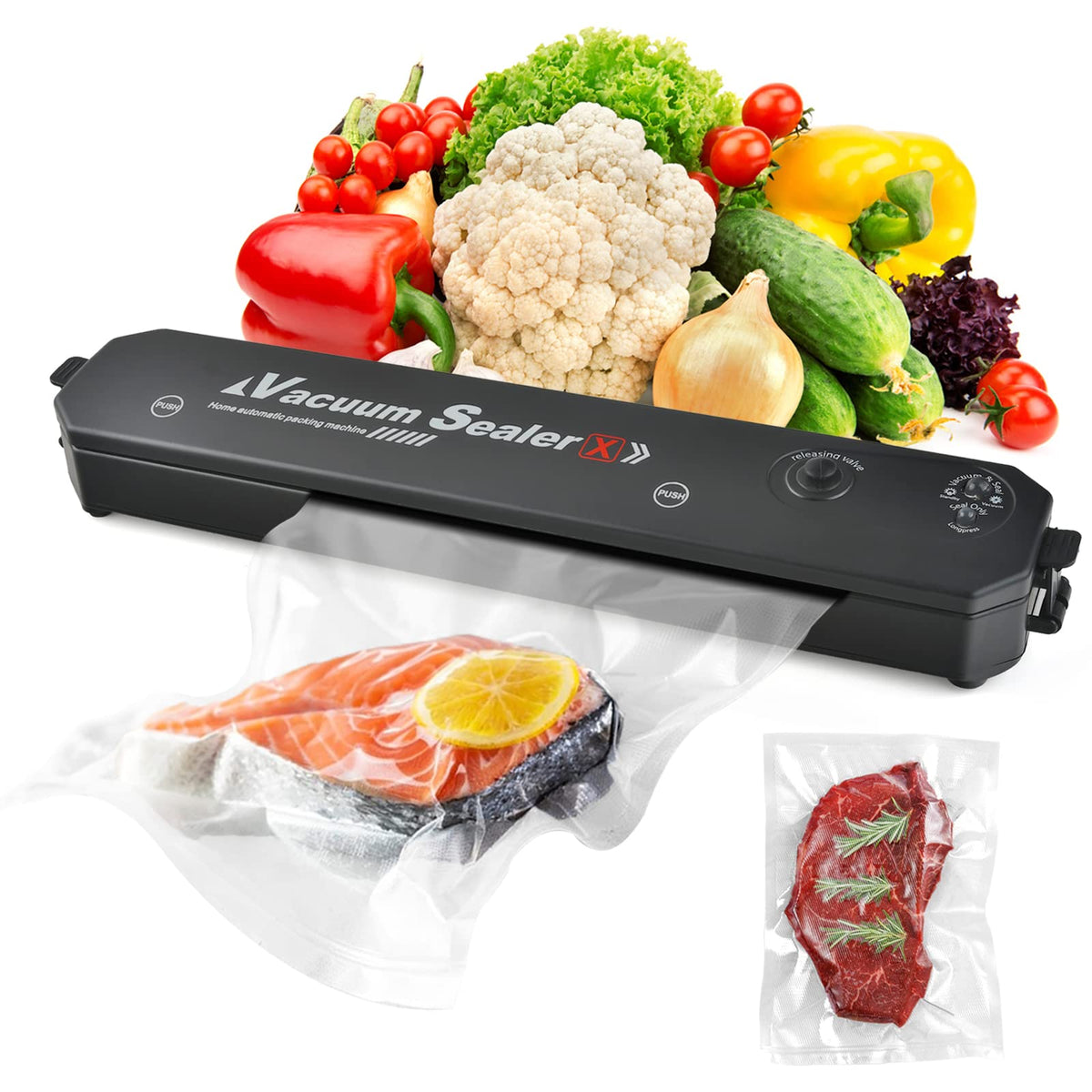 Selladora al Vacío con alimentos