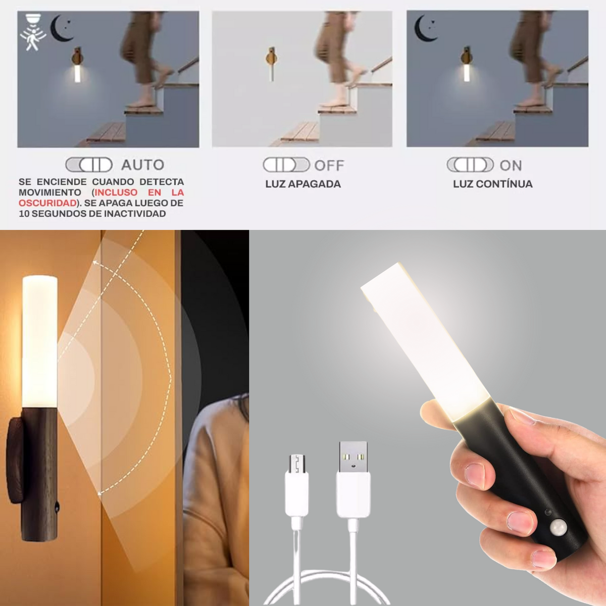 Lámpara LED con Sensor de Movimiento e Imán - vista 2