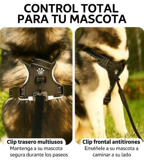 Arnés LED Antitirones Recargable para Perros
