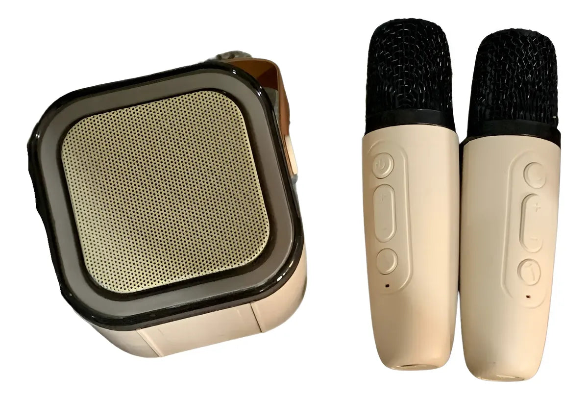 Mini Parlante Karaoke con 2 Micrófonos