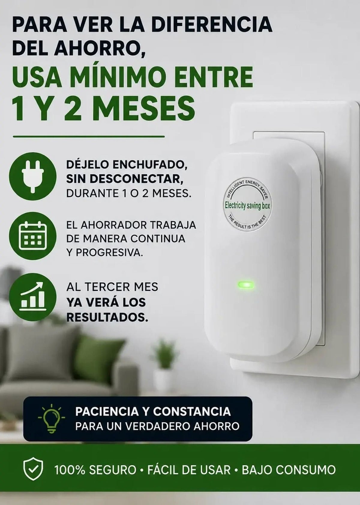 Ahorrador de Energía Enchufable: instrucciones de uso